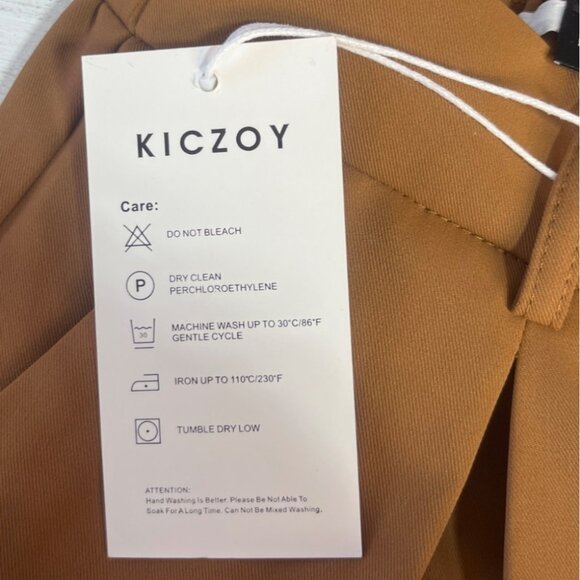 Kiczoy Wide Leg Pleated Front Pants Womens XS Brown - Picture 11 of 11